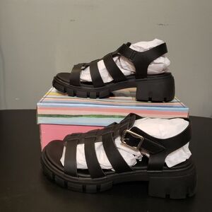 Mia Girls Havien Black Malta Sandals‎ Size 5 M